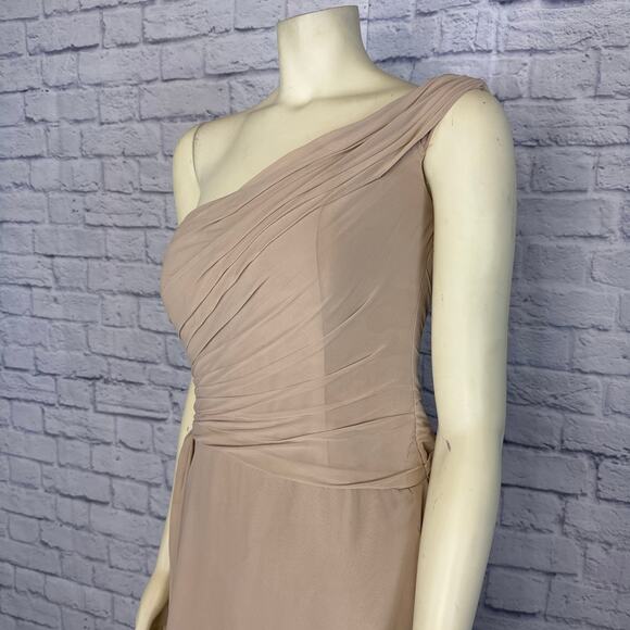 B2 Jasmine Poly Chiffon Long Bridesmaid Dress One-Shoulder Neckline size 14 n - Picture 4 of 10